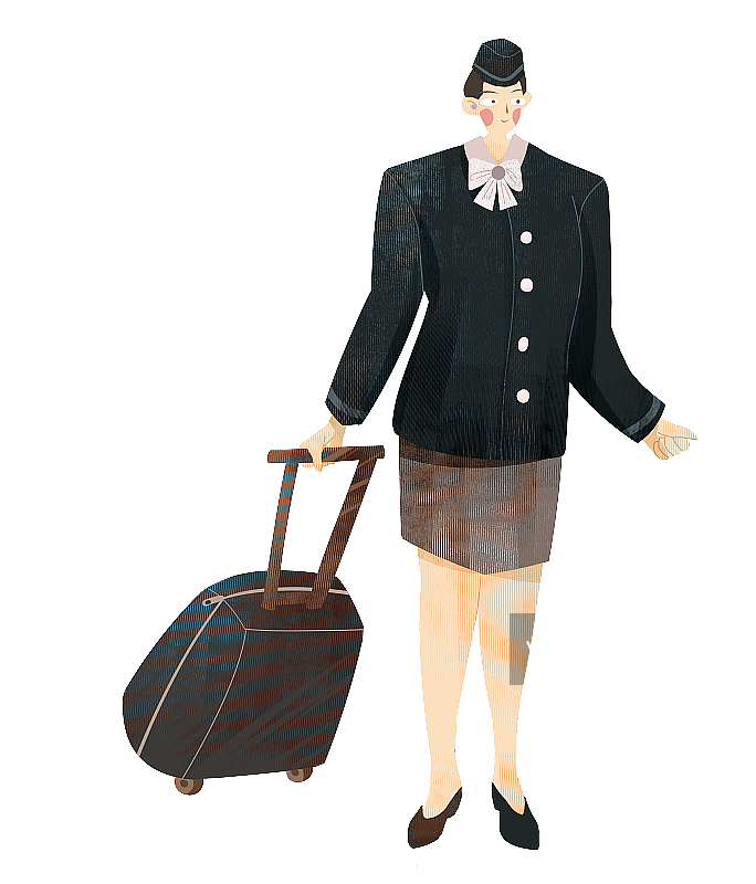 空姐插画元素图片素材
