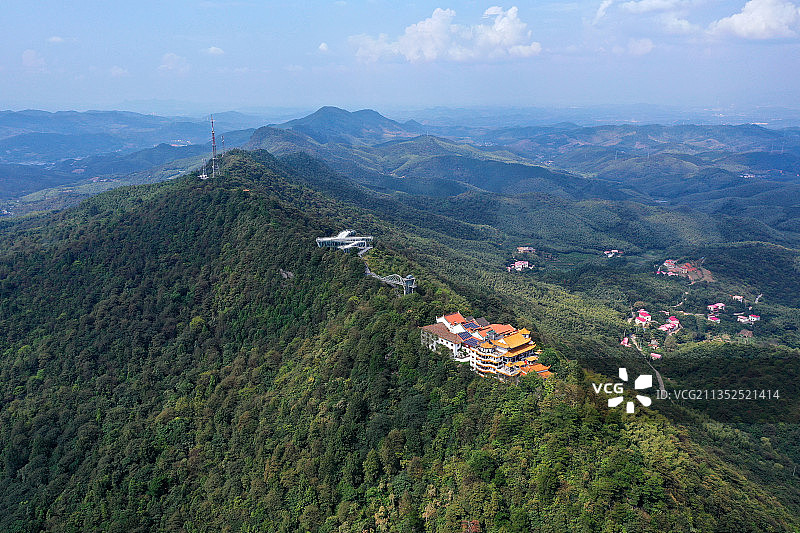 湖南省郴州市苏仙区苏仙岭景区航拍图片素材