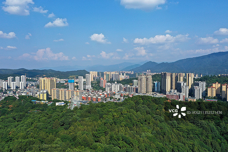 湖南省郴州市苏仙区南塔公园航拍图片素材