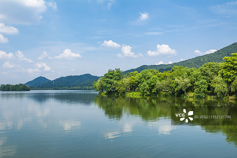 杭州萧山湘湖风光 萧山景点 湘湖山水 园林山水风光风景图片素材