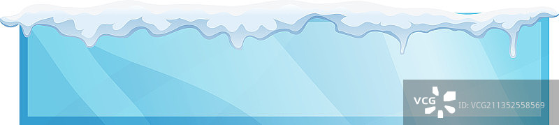 逼真雪景边框图片素材