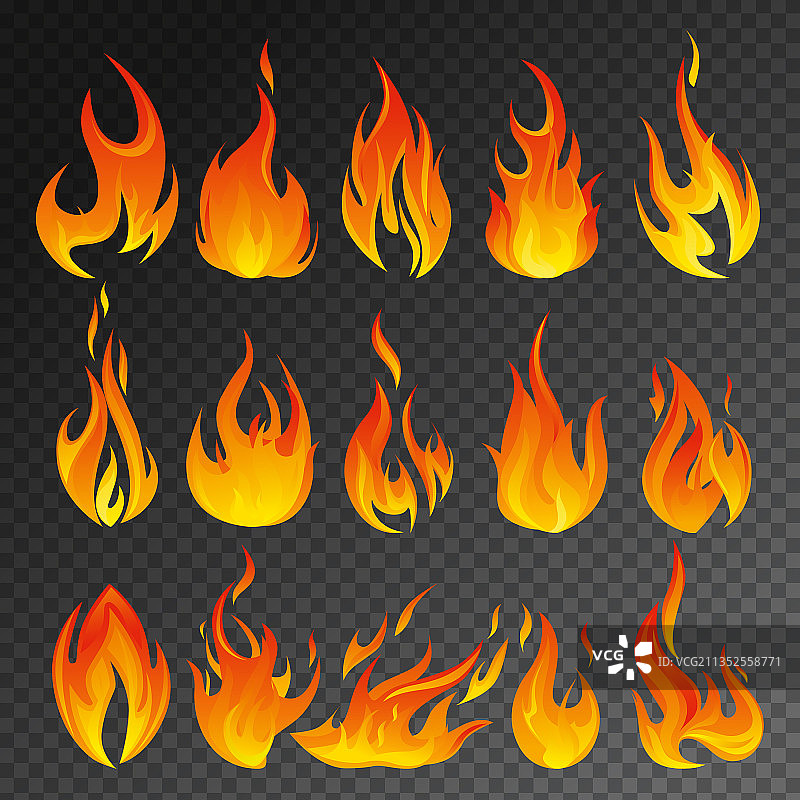 火焰透明图标合集图片素材