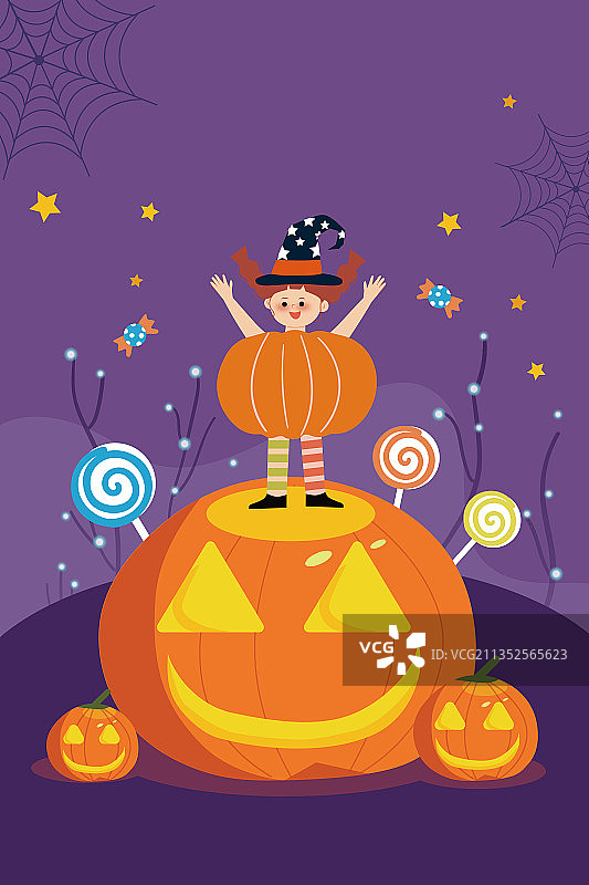 万圣节 南瓜灯 糖果图片素材