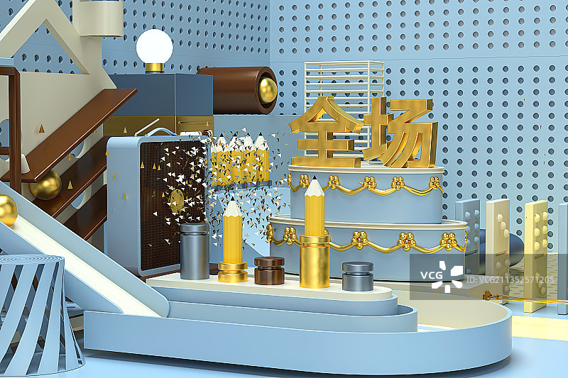 3D电商促销空间背景图片素材