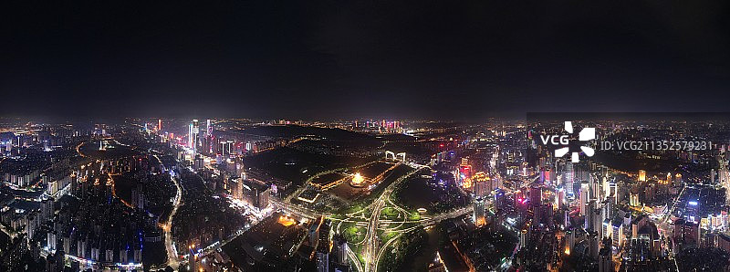 南宁夜景航拍图片素材