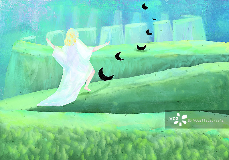 追月亮图片素材