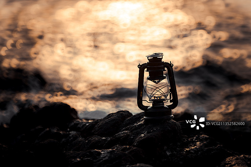 落日余晖绝美光斑图片素材