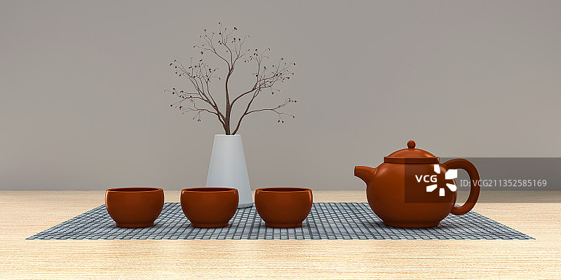 3D紫砂茶具图片素材