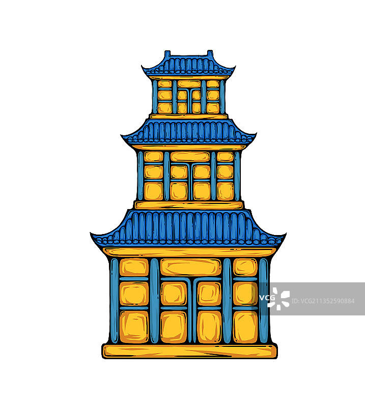 国潮插画——建筑图片素材