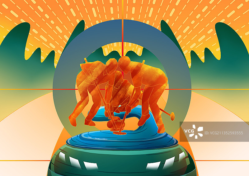 冰壶比赛进行中图片素材