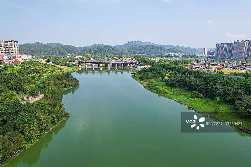 南宁八桂田园航拍图片素材