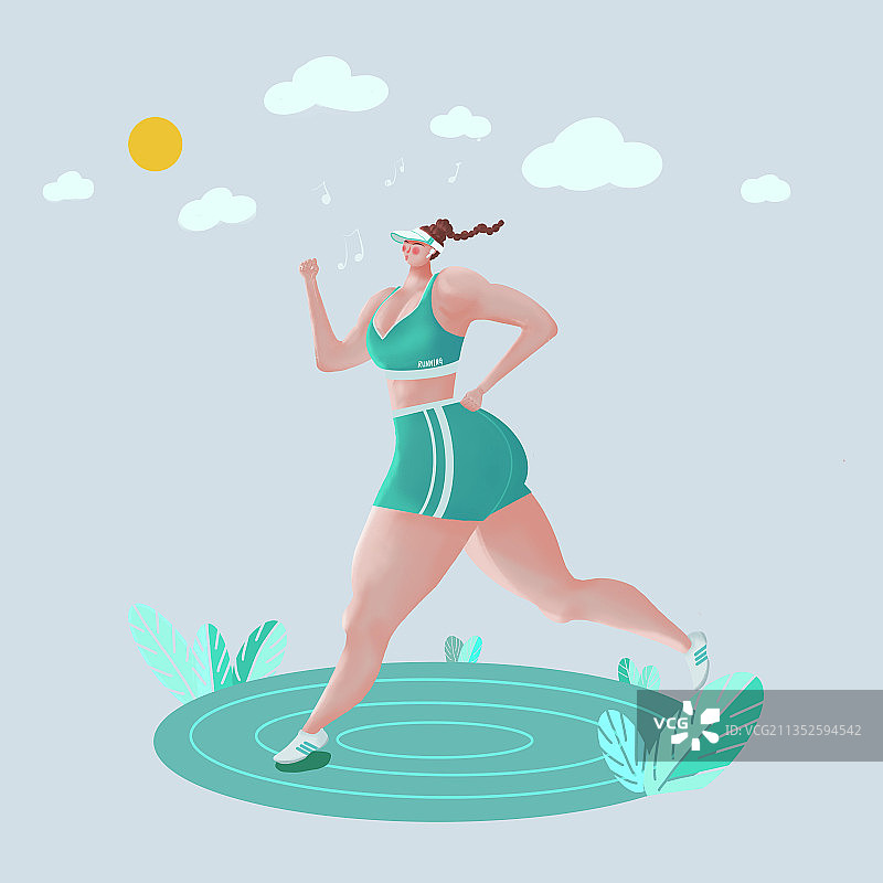跑步健身运动女孩图片素材