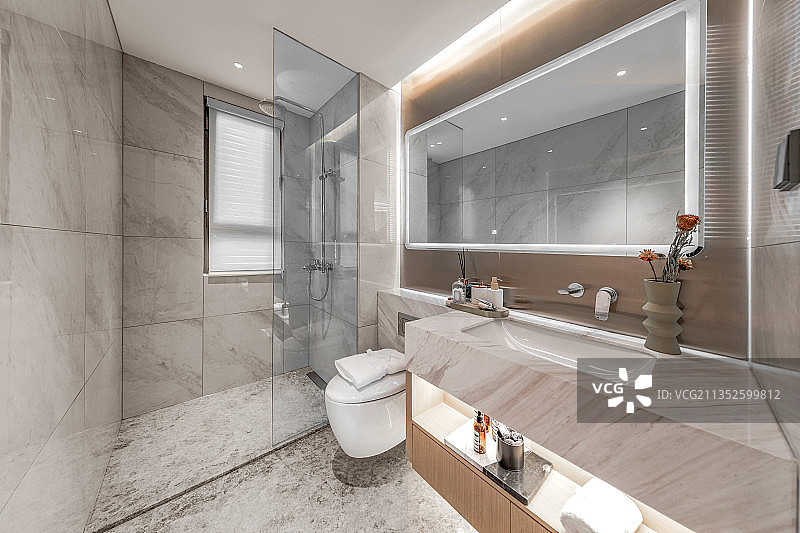 酒店卫生间 精装 样板间 轻奢 民宿 酒店 卫浴 洗手间图片素材