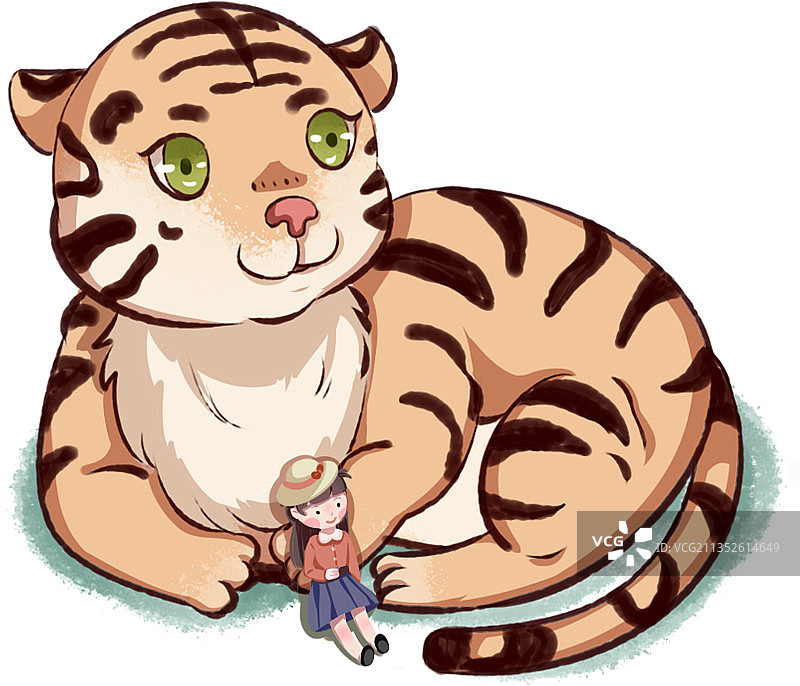 卧着的虎蜷缩着的老虎萌趣图片素材