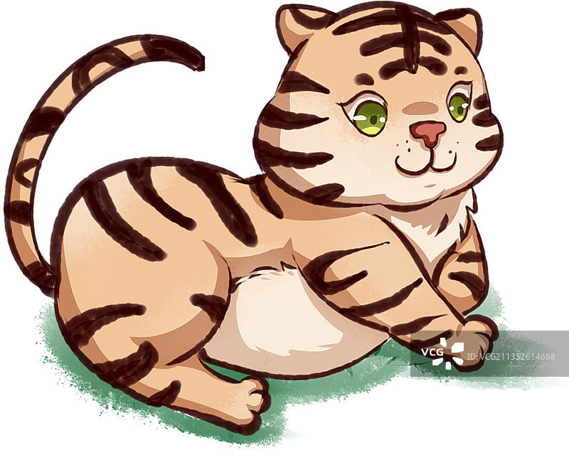 午后的老虎逗趣圆滚滚的小虎图片素材