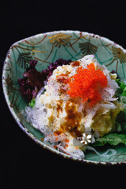 土豆泥沙拉，鱼子酱，土豆图片素材