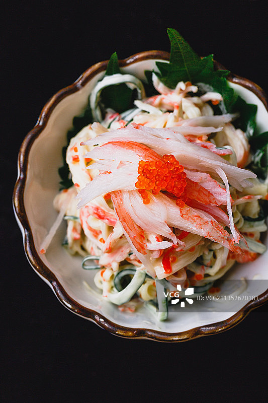 蟹柳，沙拉，螃蟹，帝王蟹，蟹腿图片素材