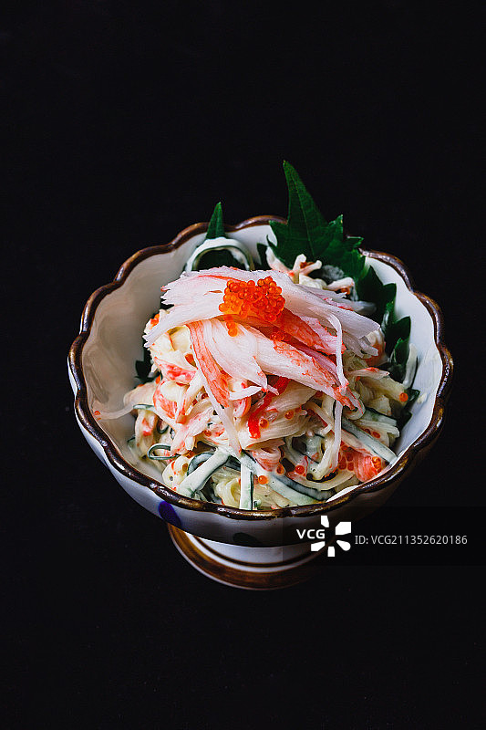 蟹柳，沙拉，螃蟹，帝王蟹，蟹腿图片素材