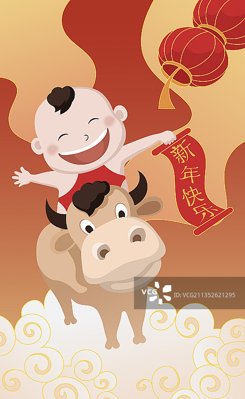 福娃春节节日插画图片素材