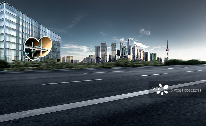 城市风光速度感道路图片素材