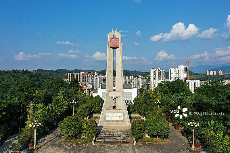 湖南省郴州市苏仙区东塔公园烈士公园航拍图片素材