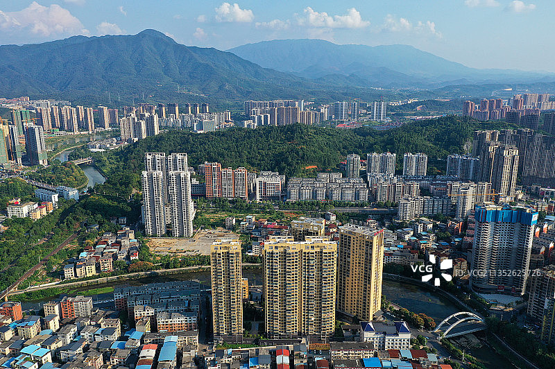 湖南省郴州市苏仙区东塔公园烈士公园航拍图片素材