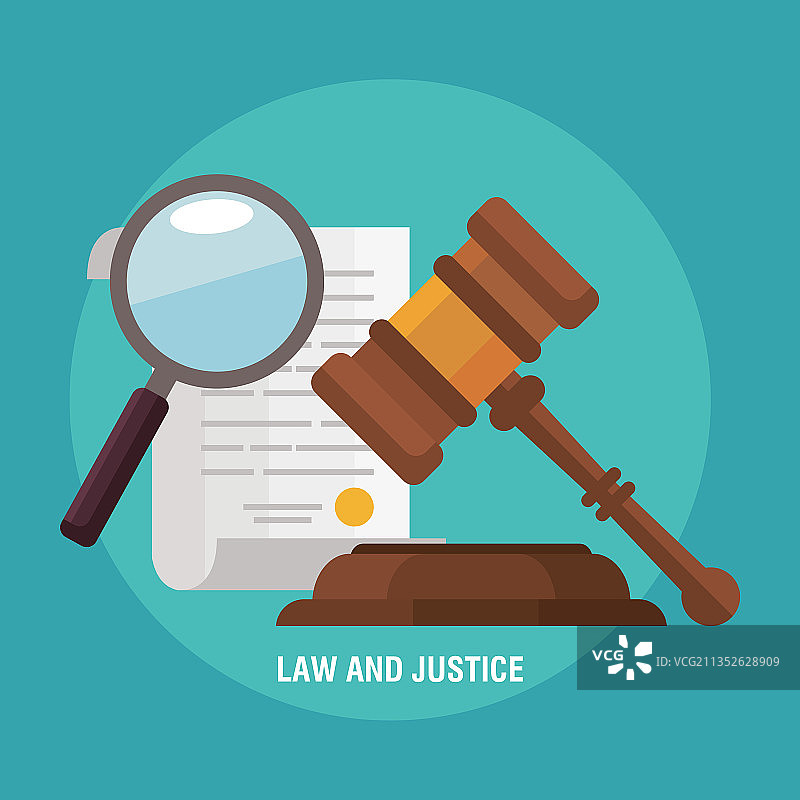 带有正义图标的法律法槌图片素材