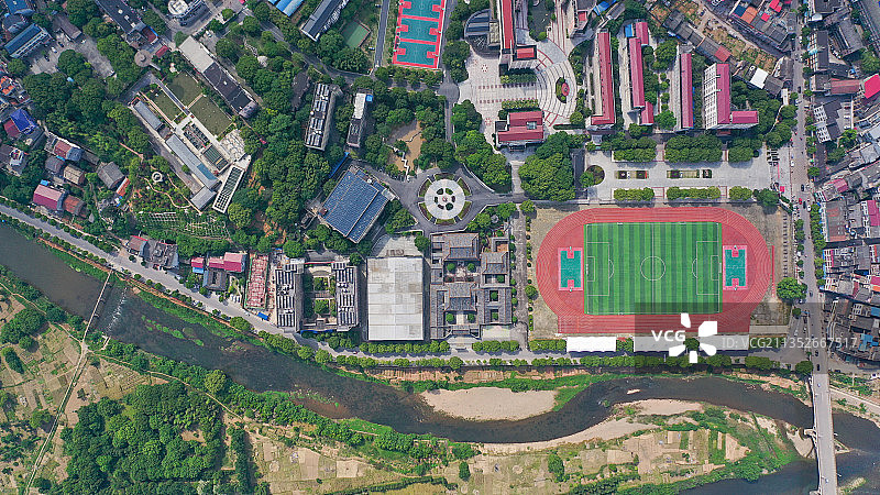 航拍湖南省重点中学之茶陵一中图片素材