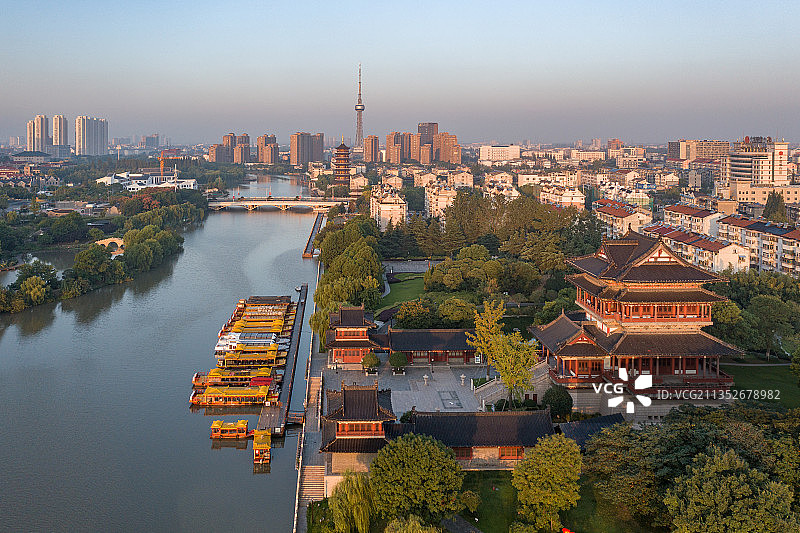 江苏省泰州市凤城河望海楼景区图片素材