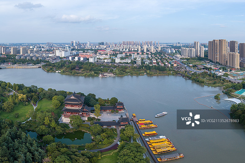 江苏省泰州市凤城河望海楼景区图片素材