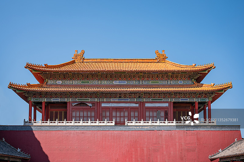 横店影视城明清宫苑故宫西华门城楼图片素材