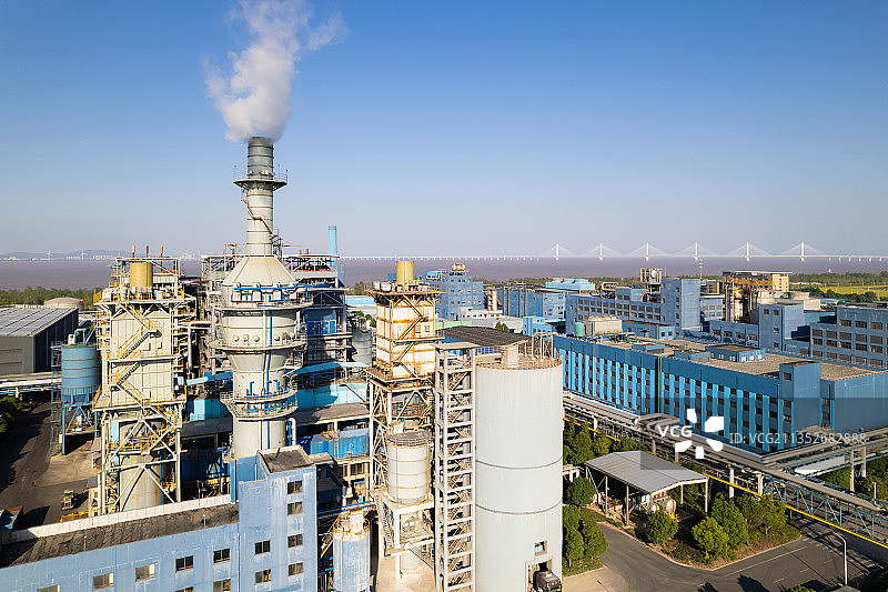 航拍化工印染厂图片素材