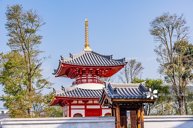 浙江宁波宁海西店广德寺建筑风光图片素材