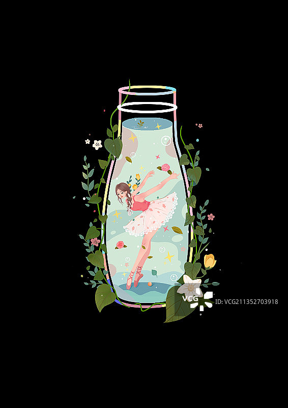 少女风插画图片素材