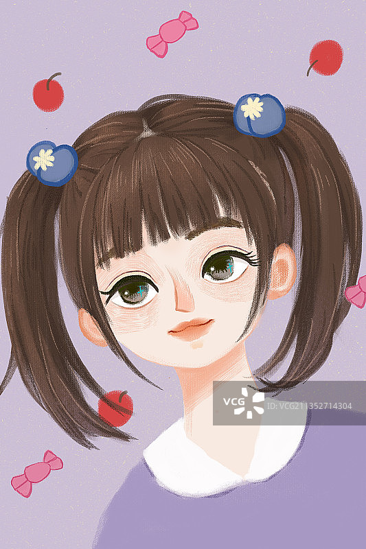 女孩头像图片素材