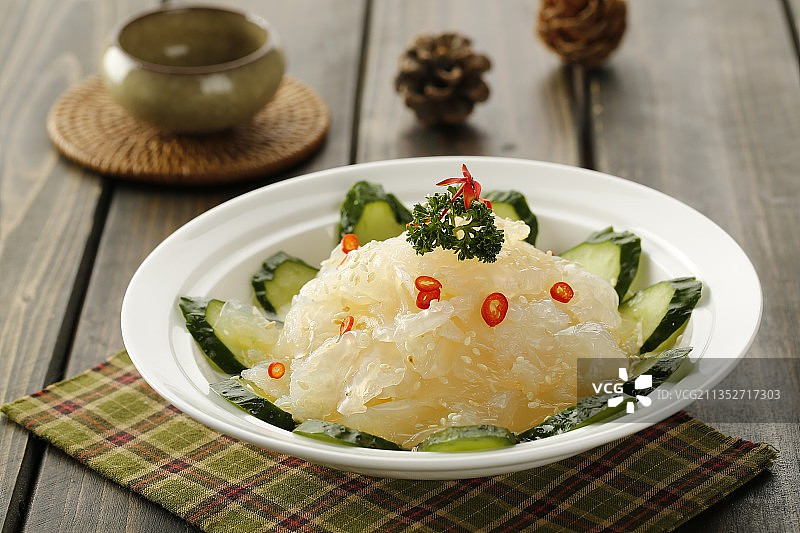 凉拌海蜇、凉拌菜、海鲜、广东菜、粤菜、沿海美食图片素材