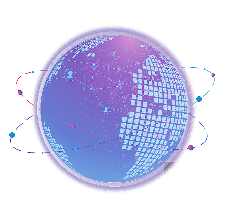 蓝色科技网格的地球仪元素图片素材