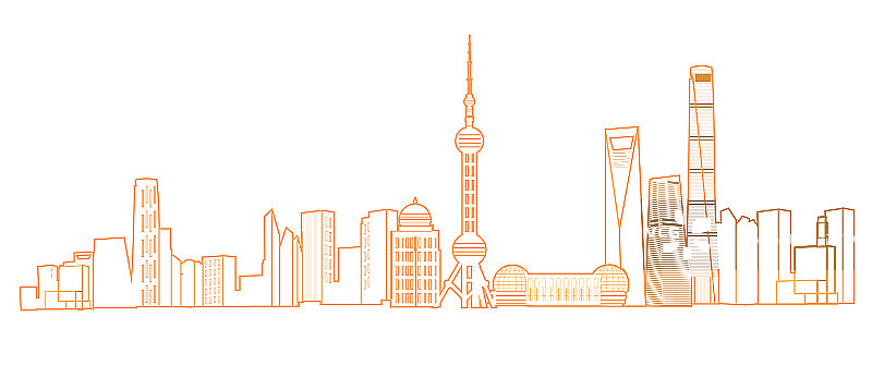 上海城市建筑天际线的线条元素图片素材