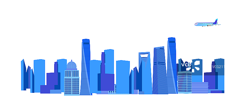 城市建筑天际线的色块元素图片素材