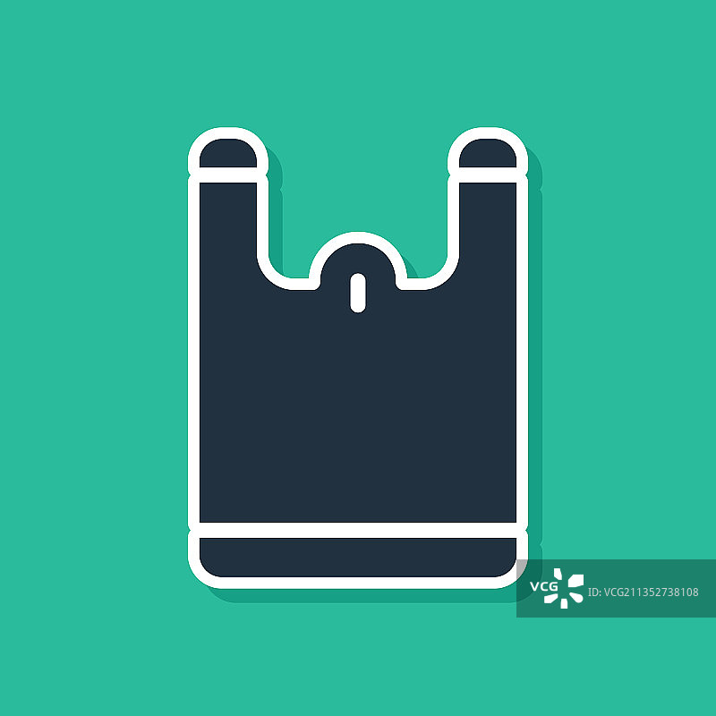 绿色背景上的蓝色塑料袋图标图片素材