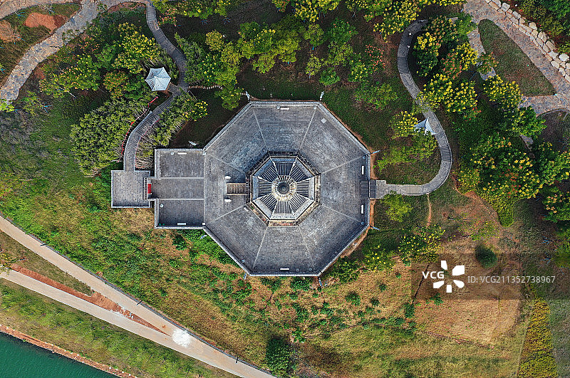 湖南省衡阳市石鼓区来雁塔航拍图片素材