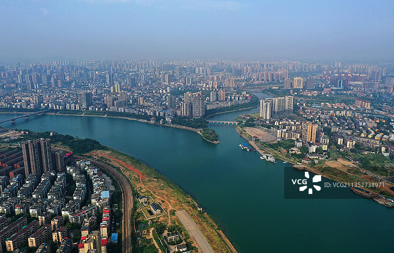 湖南省衡阳市石鼓区石鼓书院航拍图片素材