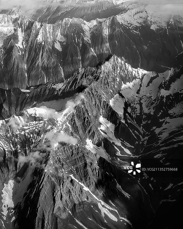 加拿大努纳武特巴芬岛雪山航拍图片素材