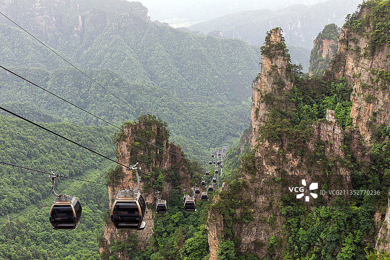 张家界武陵源天子山缆车图片素材