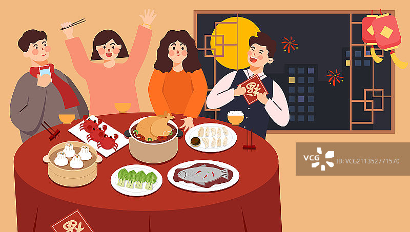 一家人团聚过年图片素材