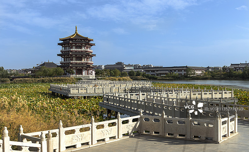 银川灵武西湖公园图片素材