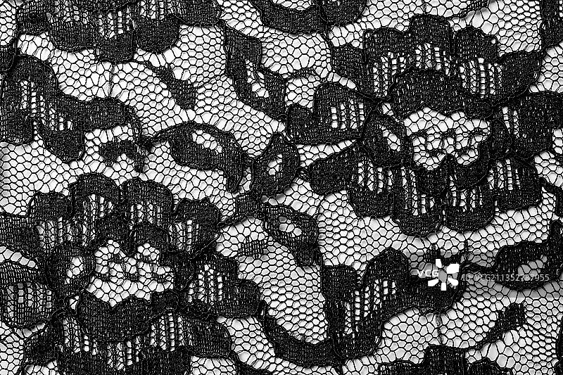 黑色蕾丝面料图片素材