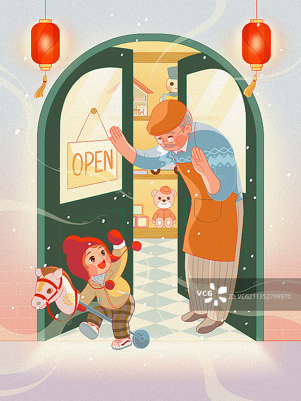 春节逛街图片素材