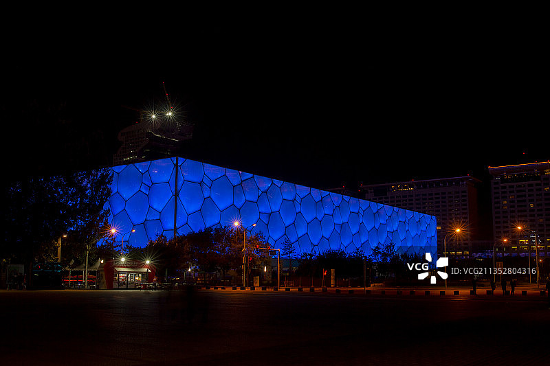 北京奥林匹克公园夜景（水立方）图片素材