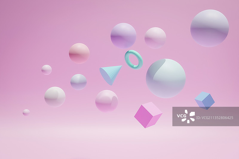 三维图形立体形状悬浮背景插画图片素材